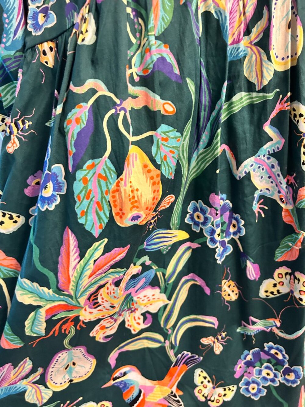 Gorman Ladybug & Friends Green Smock Dress AU 20 US 16 Plus Size Nature Print - Picture 2 of 7